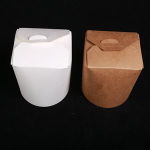 SenAng05 Ciotola per Pasta in Carta Kraft Ecologica Personalizzabile Best Seller Stile Cartella Goffrata Capacità 24 Once per Sushi e Riso - Product Image 3