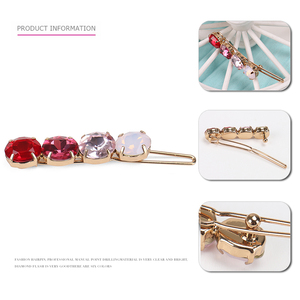 Premium Rhinestone Hair Clip Women <strong>Fashion</strong> Alloy <strong>Hairpin</strong> with Crystal Custom Multi <strong>Color</strong> Crystal Hair Pins - Product Image 3