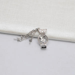 เวนชี่ เอส 925 จี้เงินแท้ 4 เม็ด 3 สายสำหรับผู้หญิง พร้อมไข่มุก 10-11 เม็ด อุปกรณ์ตกแต่งเครื่องประดับ DIY แบบกึ่งสำเร็จรูป 13732 - Product Image 2