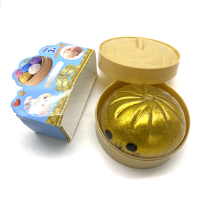 Balle anti-stress dorée scintillante en forme de chignon de 8,5 cm avec remplissage de billes d'eau pour soulager l'anxiété sur le bureau, cadeau pour enfants - Product Image 1