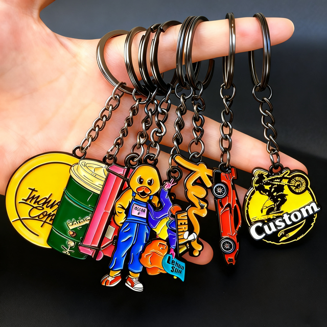Custom Metal Key Chain with Cute Cartoon Duck Anime Logo Factory Design Low MOQ Order Souvenir Car Key Chain Accessory