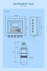 Máy đo lưu lượng kênh mở siêu âm AICE TECH Đo lưu lượng không tiếp xúc cho nước thải, sông và kênh tưới RC-MQ-201 - Product Image 5