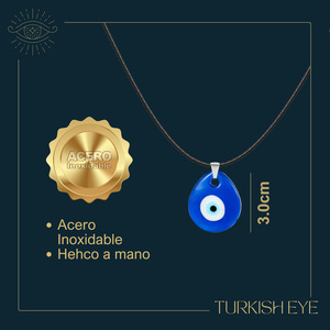 Collana occhio turco in acciaio Color argento con catena a maglie alla moda placcata in oro con zircone di perle diamantate per regalo o festa - Product Image 3