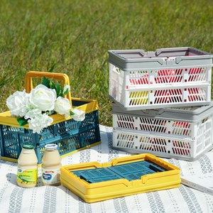 Cestino <span class=keywords><strong>per</strong></span> la spesa del supermercato pieghevole pieghevole in plastica cesto di <span class=keywords><strong>frutta</strong></span> vegetale <span class=keywords><strong>per</strong></span> picnic con maniglia - Product Image 6