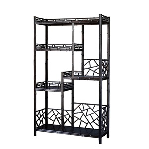 Étagère de présentation en bambou de style chinois, étagère de rangement multicouche pour services à thé, bibliothèque antique de forme carrée, décoration polyvalente pour la maison - Product Image 5