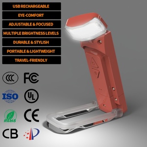 ไฟอ่านหนังสือแบบชาร์จ USB 3 สี ไฟ LED สำหรับคอมพิวเตอร์ ไฟหนีบแบบชาร์จได้สำหรับเด็กอ่านหนังสือบนเตียง - Product Image 1