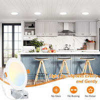 Paquete de 6 Lámparas de Techo Empotradas LED de Aluminio Modernas, Delgadas, con Cambio de Color 5CCT, IP44, para Interiores, Hogar, Oficina, Hotel
