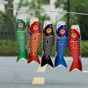 Koinobori japonais, streamer de vent, drapeau de poisson, cerf-volant, poisson coloré, Koi Nobori, poisson d'<span class=keywords><strong>anime</strong></span>, 15,7-59 pouces, nouveau design, décoration - Product Image 5