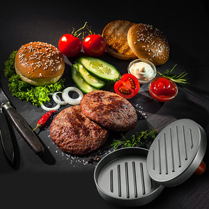 Envío Rápido: Prensa para Hamburguesas de Acero Inoxidable Antiadherente con Mango de Madera y Caja, Accesorios para Barbacoa - Product Image 6