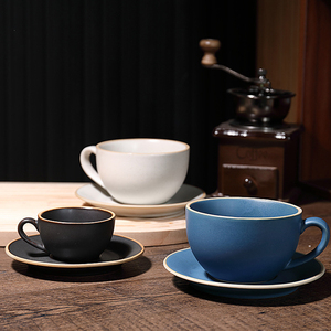 Commercio all'ingrosso 70ml 270ml caffè Espresso Cappuccino colorato opaca superficie ceramica Logo personalizzato porcellana tazza e piattino - Product Image 4