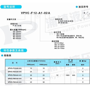 Bomba de paletas de volumen variable HP VPVC F20 A3 02A F12 F15 F30 F40 A1 A2 A4 031A, potencia hidráulica, Taiwán - Product Image 4