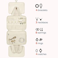 Suspendu pour sac pochette de rangement de bijoux Polyester voyage boucle d'oreille collier outils de maquillage organisateur moelleux fermeture éclair grande capacité