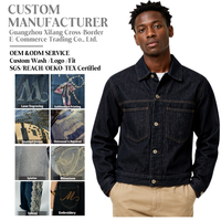 Veste en jean indigo brut vintage Type II pour homme, coupe courte et carrée, fermeture boutonnée, classique, 2ème génération, style camionneur, OEM ODM