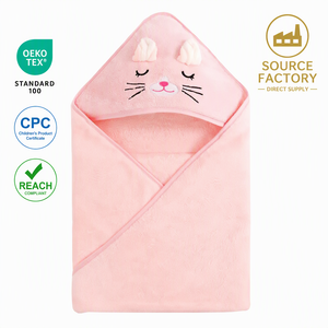 Serviette <span class=keywords><strong>de</strong></span> <span class=keywords><strong>Bain</strong></span> à Capuche pour Enfants, Séchage Rapide, 105x105cm, pour <span class=keywords><strong>Bébé</strong></span>, OEM ODM, Vente en Gros, CPC REACH OEKO-TEX - Product Image 1