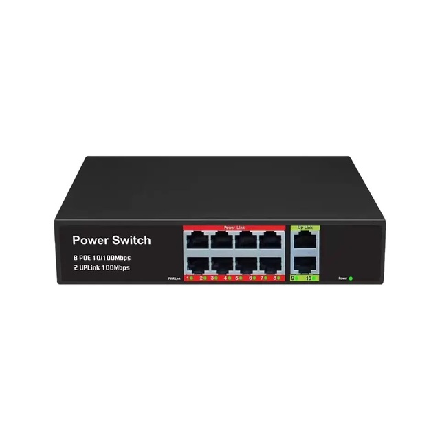OEM/ODM 8-Port Unmanaged POE Switch 48V Ethernet Switch with 2 RJ45 Upper Ports Network Switches
