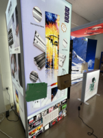 Kotak Lampu LED Berwarna Trendy dengan Penerangan Tepi, Penggantian Poster Cepat, Display Booth Pameran Portabel, Sistem Rangka Aluminium Modular
