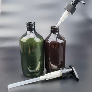 Bouteille en plastique ambrée transparente avec pompe 100ml 200ml 300ml 500ml 10oz 16oz, flacon vide pour shampoing, après-shampoing, savon liquide - Product Image 6