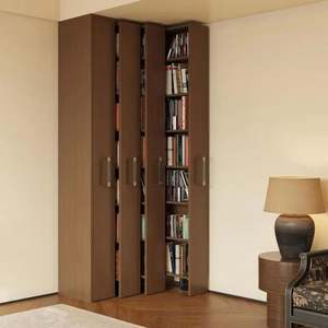 Étagère ouverte en bois et en métal au design industriel moderne, avec tiroirs de rangement pour la maison et les bibliothèques scolaires. - Product Image 1