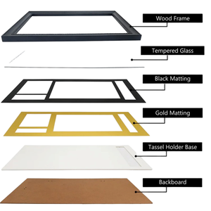 Khung bằng tốt nghiệp gỗ tùy chỉnh bán buôn năm <span class=keywords><strong>2025</strong></span>, 4 màu có sẵn, khung ảnh bằng cấp với móc treo tua rua - Product Image 5