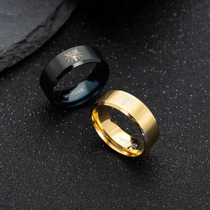 Anello Yiwu DAICY per Uomo, Design Ispirato a The Witcher 3, Placcato Oro, Acciaio Inossidabile 316L con Incisione, Regalo per Fidanzato - Product Image 5