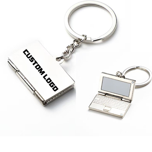 Fun Mini Metal Laptop-Shaped Keychain Unique Tech <b>Accessory</b> Portable <b>Computer</b> Miniature Model Gadget Gift Novelty Item - Product Image 1