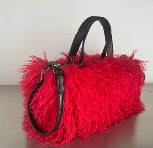 Мягкая однотонная Сумка-Кроссбоди на молнии из искусственного меха Y2k + пальто для женщин зима - Product Image 3