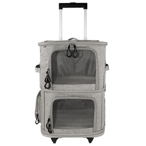 Custom Foldable Pet Carrier with <b>Wheels</b>, Breathable Rolling Backpack Factory Direct, Durable Tote Strong Load,for dogs and <b>cats</b> - Product Image 1