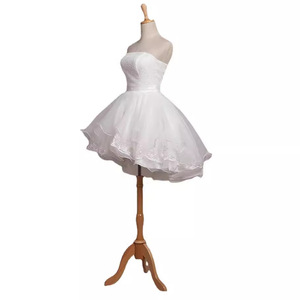 Cocktail Dress Strapless High Low Tulle Sky Blue Asymmetric Short Front Long Back Women's Party Dress - Product Image 5