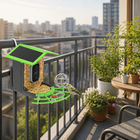 Caméra de mangeoire à oiseaux WiFi avec objectif 4MP, audio bidirectionnel, détection de mouvement PIR, vision nocturne, ABS