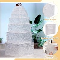 Lot de 8 présentoirs de buffet en acrylique de qualité supérieure, cubes décoratifs de 3 à 10 pouces, fond creux, pour aliments, bijoux, présentation sur table
