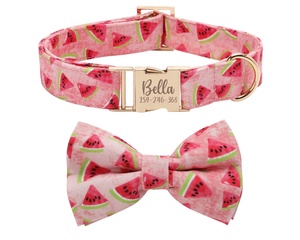 2023 무료 샘플 맞춤 럭셔리 사용자 정의 디자인 인쇄 조절 개 애완 동물 칼라 나비 넥타이 개 칼라 - Product Image 3