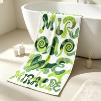 Ensemble de serviettes de bain et de tapis de plage en coton ou polyester personnalisé, doux, moelleux, absorbant, séchage rapide, pour la douche et les voyages