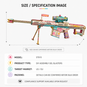 ST810 Juego <span class=keywords><strong>de</strong></span> Juguetes <span class=keywords><strong>de</strong></span> Madera para Armar, Pistolas <span class=keywords><strong>de</strong></span> <span class=keywords><strong>Gel</strong></span> Eléctricas, con Batería <span class=keywords><strong>de</strong></span> 7.4V, para Venta al por Mayor en EE. UU. y Canadá - Product Image 3