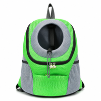 Sac à dos respirant pour animaux de compagnie, sac de transport pour chat avec ouverture pour la tête, sac à bandoulière double en tissu Oxford, dessus en maille, ouverture à cordon, 3 tailles, 5 couleurs