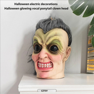 Adorno Colgante de Árbol con Sonido de Bruja para Halloween, Inducción Eléctrica Activada por Tacto, Payaso Luminoso, Decoración para Casa Encantada - Product Image 2