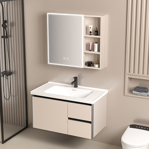 Nuevo lavabo inteligente de cerámica integrado con espejo y gabinete completamente cerrado, combinación de lavabo y gabinete. - Product Image 1