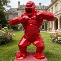 Vente flash : Sculpture de gorille en résine peinte à la main, pour décoration extérieure et souvenir, en fibre de verre