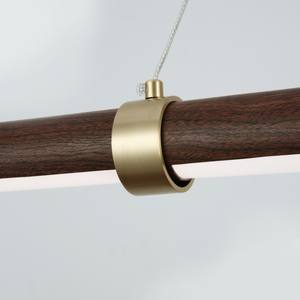 Lámpara de Techo Nórdica de Cobre para Sala de Estar, Diseño de Grano de Madera, Lámpara Colgante Lineal para Restaurante y Sala de Estar - Product Image 5