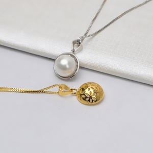 Colgante de Plata S925 para Mujer con Base para Corrector de Perlas de 11-12 mm y Bandeja Vacía, Accesorios para DIY, Colgantes y Dijes Finos 845 - Product Image 2