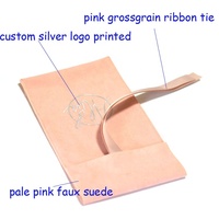 Collier de luxe à double rangée en suède pêche et flanelle, support pour pinceaux de maquillage
