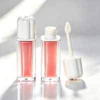Botol Persegi, Tutup Berbentuk Bunga, Botol Set Ganda, Tabung Lip Glaze, Bahan Kemasan Tabung Plastik Kosong
