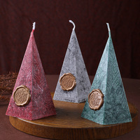 Kreative Vintage Handgefertigte Eisblumen Geometrische Pyramidenförmige Aroma-Kerzen Party Heim-Deko Souvenir Geschenke Duftkerzen