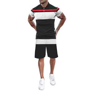 Ensemble deux pièces pour homme Joychuang, taille plus, comprenant un t-shirt à manches courtes et un short, parfait pour les occasions décontractées d'été à la plage pour homme - Product Image 1