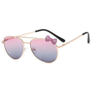 Logo Custom 2025 Fashion Cute Metal Bow Oversized <b>Kids</b> <b>Sunglasses</b> UV400 Big Frame Pilot <b>Sunglasses</b> for <b>Girls</b> - Product Image 6