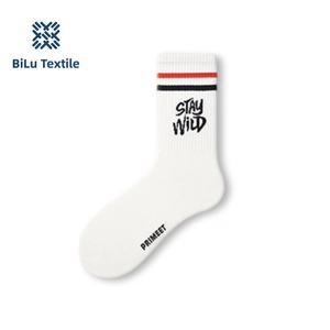 Bilu Rad Lettered Crew Chaussettes Color Block Striped Error Adventure Prints Streetwear Chaussettes - Product Image 1