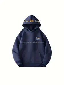 เสื้อสเวตเตอร์แบบสวมหัวมีฮู้ดผ้าคอตตอน100% มีน้ำหนักมาก450ก. เสื้อสวมหัวมีกระเป๋าปักโลโก้ได้ตามต้องการสำหรับฤดูหนาว - Product Image 3