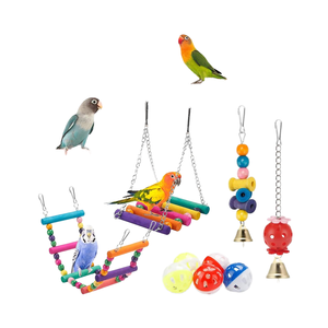 ของเล่นไม้แขวนแบบคลาสสิก เป็นมิตรกับสิ่งแวดล้อม รสชาติต้นตำรับ สำหรับนกบุดเจียร์/นกมีนา/นกเลิฟเบิร์ด/นกฟินช์ - Product Image 1