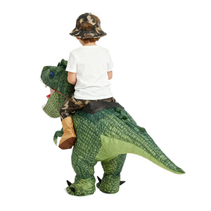 Divertido Disfraz de Dinosaurio Inflable para Familias, Disfraz de Mascota Animatrónica de Dinosaurio T-Rex Raptor para Adultos, Ideal para Cumpleaños - Product Image 4