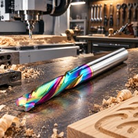 Fraise composite à 2 dents, fraise en carbure revêtue de DLC, fraise spirale de gravure CNC pour rainurage acrylique et bois