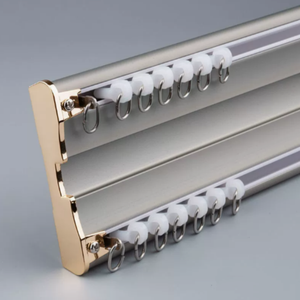 Rail double en aluminium à fixation au plafond pour baies vitrées et bureaux à domicile - Tringles à rideaux et accessoires - Product Image 1
